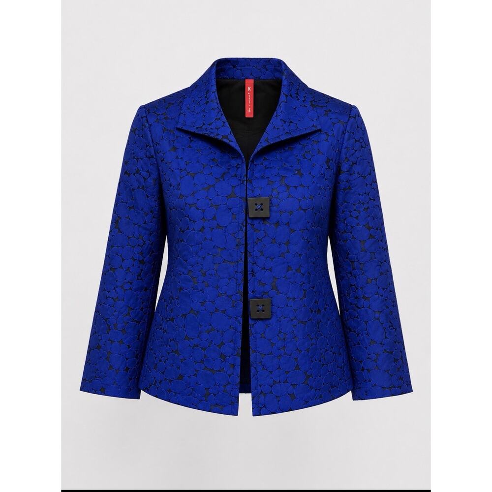 Art To Wear Blue Textured Jacket Womens Small Boutique Statement Piece USA Made